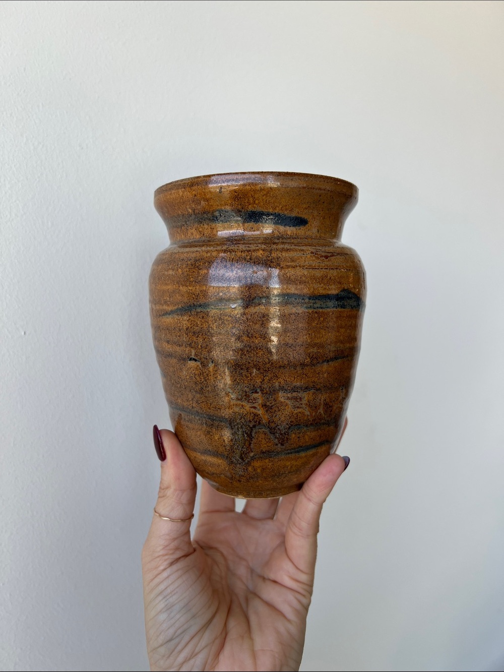 Handmade Studio Pottery Vase Signed Vintage